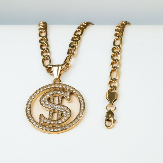 Combo Cadena y Pulsera Cartier + Dije Dolar Piedras GRATIS