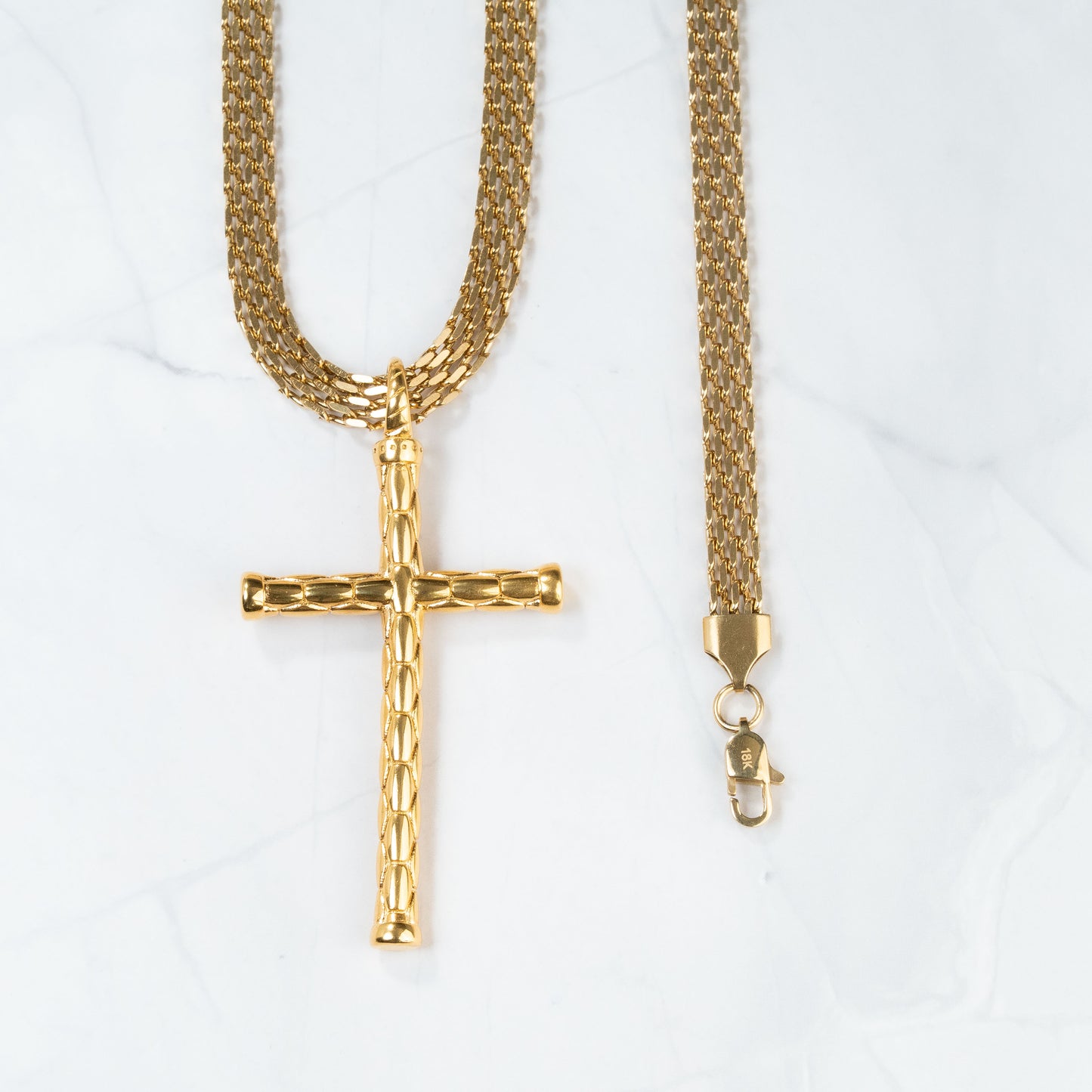 Combo Cadena y Pulsera Chinesca + Dije Cruz Grabada GRATIS