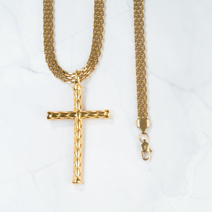 Combo Cadena y Pulsera Chinesca + Dije Cruz Grabada GRATIS