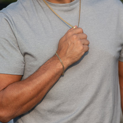 Combo Cadena y Pulsera China + Dije Medalla Cristo GRATIS