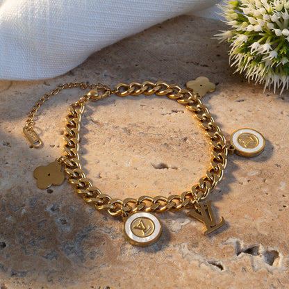 Pulsera Mujer LV Trebol - Ref105